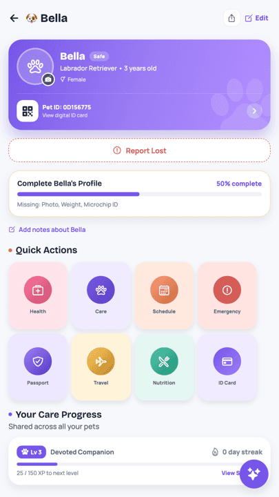 A pet profile in Pawly